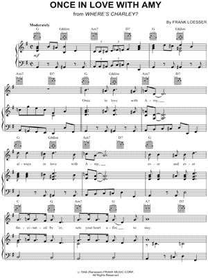 Once In Love With Amy by Dean Martin - Sheet Music