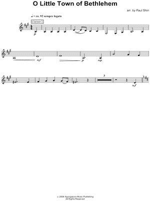O Little Town of Bethlehem - Clarinet 2