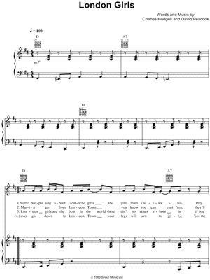London Girls by Chas & Dave - Sheet Music