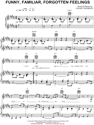 Funny, Familiar, Forgotten Feelings by Tom Jones - Sheet Music