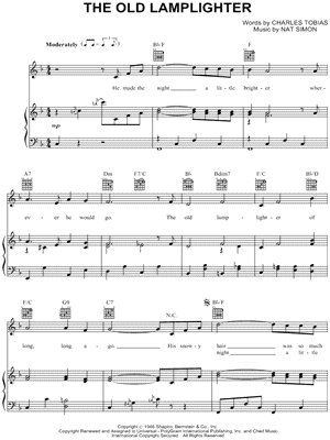 The Old Lamplighter by The Browns - Sheet Music