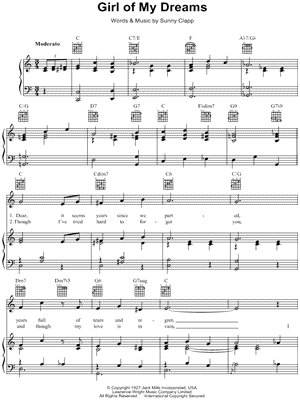 Girl of My Dreams by Sunny Clapp - Sheet Music