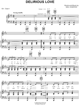Delirious Love by Neil Diamond - Sheet Music