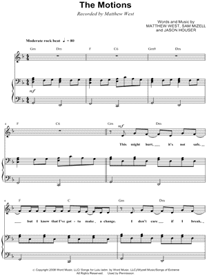 The Motions by Matthew West - Sheet Music