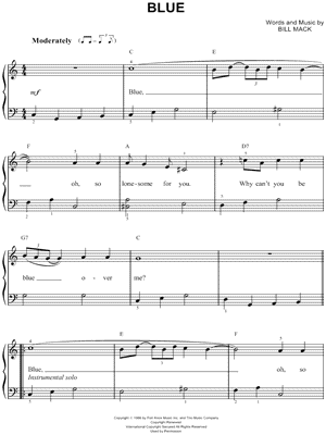 Blue by Leann Rimes - Sheet Music