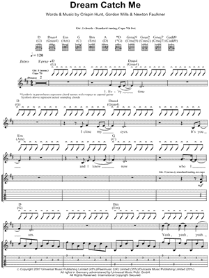 Dream Catch Me by Newton Faulkner - Sheet Music