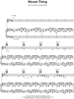 Nicest Thing by Kate Nash - Sheet Music