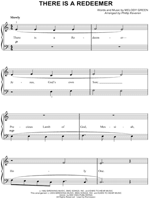 There Is a Redeemer by Keith Green - Sheet Music