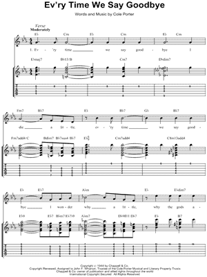 Ev'ry Time We Say Goodbye by Cole Porter - Sheet Music