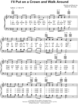 I'll Put on a Crown and Walk Around by Albert E. Brumley - Sheet Music