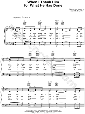 When I Thank Him for What He Has Done