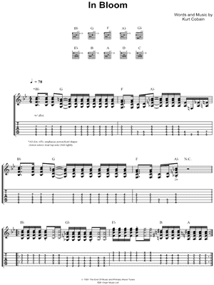 In Bloom by Nirvana - Sheet Music