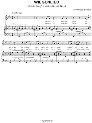 Lullaby (Wiegenlied); Op. 49, No. 4