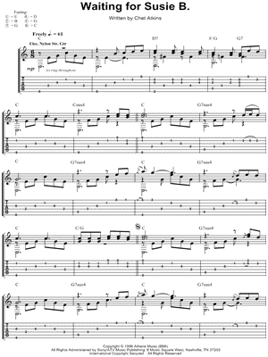 Waiting for Susie B. by Chet Atkins - Sheet Music