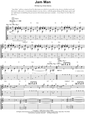 Jam Man by Chet Atkins - Sheet Music