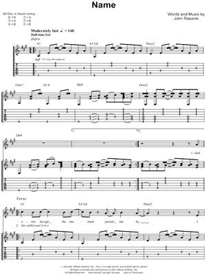 Name by Goo Goo Dolls - Sheet Music