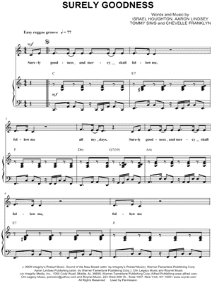 Surely Goodness by Israel Houghton - Sheet Music