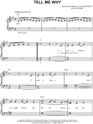 Tell Me Why by Taylor Swift - Sheet Music