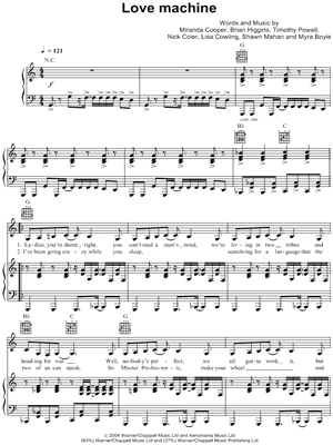 Love Machine by Girls Aloud - Sheet Music