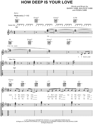 How Deep Is Your Love by The Bee Gees - Sheet Music