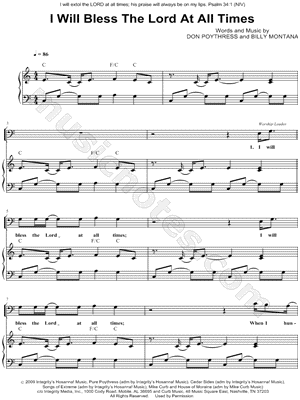 I Will Bless the Lord At All Times