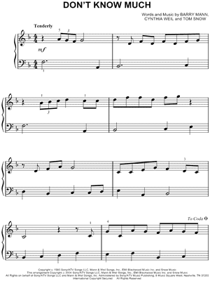 Don't Know Much by Linda Ronstadt - Sheet Music