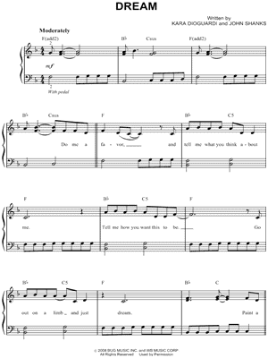 Dream by Miley Cyrus - Sheet Music