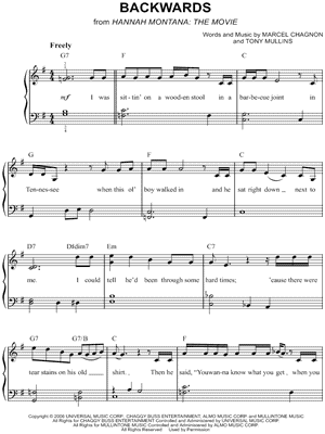 Backwards by Rascal Flatts - Sheet Music