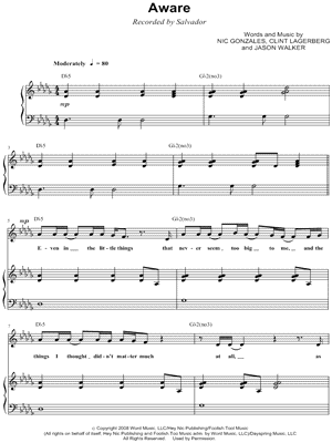 Aware by Salvador - Sheet Music