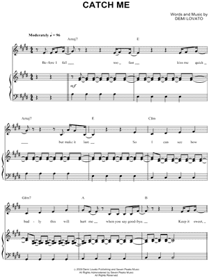 Catch Me by Demi Lovato - Sheet Music