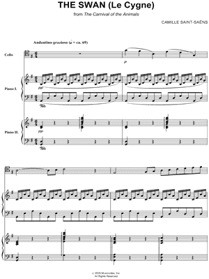 The Swan (Le Cygne) - Two Pianos and Cello