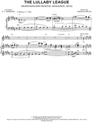 The Lullaby League from The Wizard of Oz - Sheet Music
