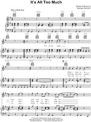 It's All Too Much by The Beatles - Sheet Music