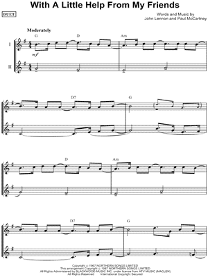 With a Little Help From My Friends by The Beatles - Sheet Music