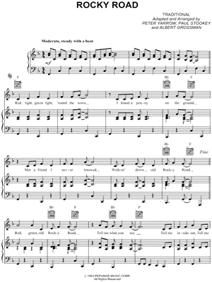 Rocky Road by Peter Paul and Mary - Sheet Music