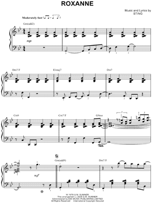 Roxanne by The Police - Sheet Music