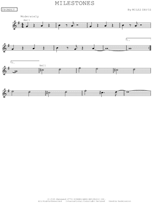 Milestones by Miles Davis - Sheet Music