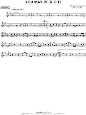 You May Be Right by Billy Joel - Sheet Music