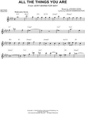 All the Things You Are from Very Warm for May - Sheet Music