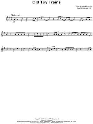 Old Toy Trains by Roger Miller - Sheet Music