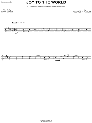 Joy to the World - Bb Instrument