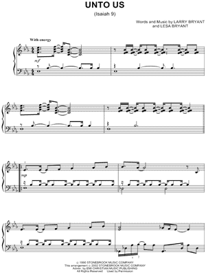 Unto Us by Sandi Patty - Sheet Music