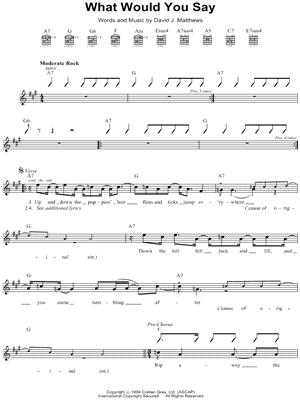What Would You Say by Dave Matthews Band - Sheet Music