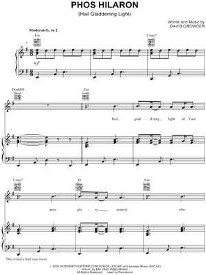 Phos Hilaron by David Crowder Band - Sheet Music