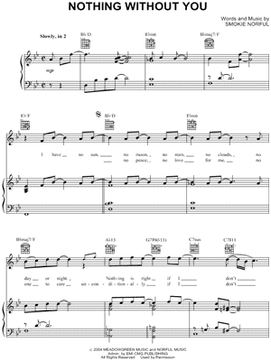 Nothing Without You by Smokie Norful - Sheet Music