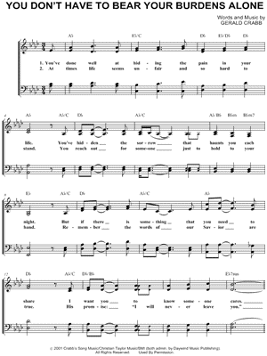 You Don't Have To Bear Your Burdens Alone by Gerald Crabb - Sheet Music