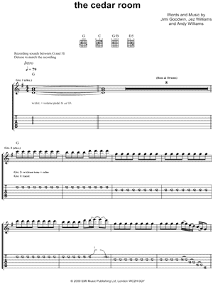 The Cedar Room by Doves - Sheet Music