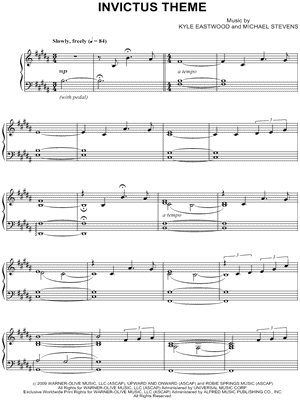 Invictus Theme from Invictus - Sheet Music