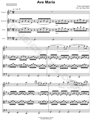 Ave Maria - Score (String Quartet)