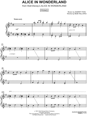 Alice In Wonderland from Alice In Wonderland - Sheet Music